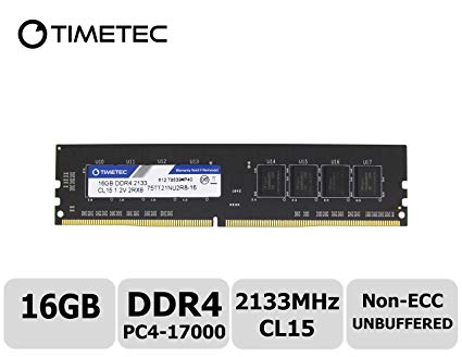 Timetec Hynix IC 16GB DDR4 2133MHz PC4-17000 Non ECC Unbuffered 1.2V CL15 2Rx8 Dual Rank 288 Pin UDIMM Desktop PC Computer Memory Ram Module Upgrade (16GB)