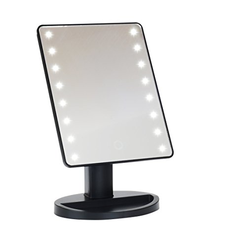 LED Lighted Vanity/makeup Desktop Mirror (Black)