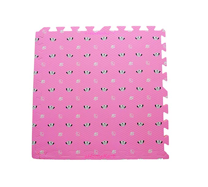 eHomeKart Pablo Honey Kid's Interlocking Play Mat (Pink, 60 x 60 Cm)-Set of 4