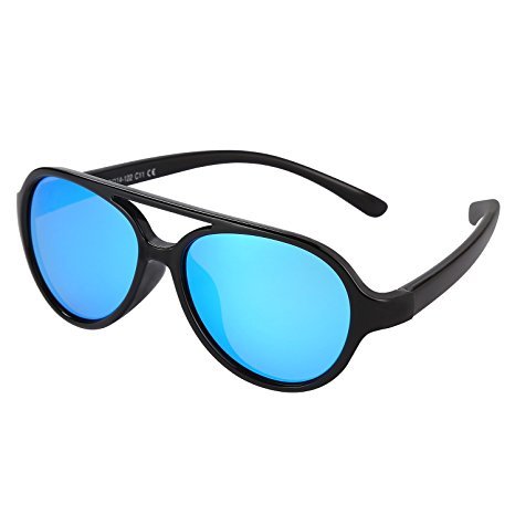 Kids Sunglasses Rubber Flexible Polarized Aviator Sunglasse For Children Age 3-10 (SG4)