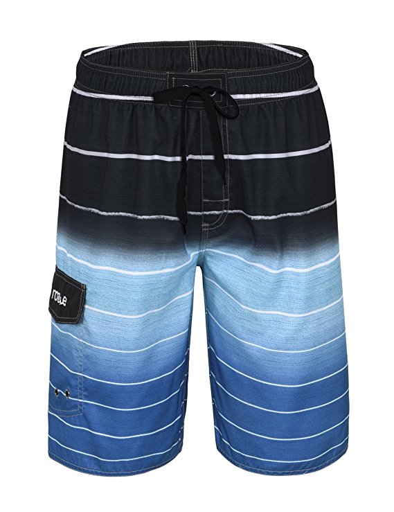 Nonwe Men's Beachwear Quick Dry Striped Board Shorts