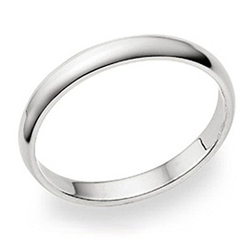 3MM Sterling Silver High Polish Plain Dome Tarnish Resistant Comfort Fit Wedding Band Ring