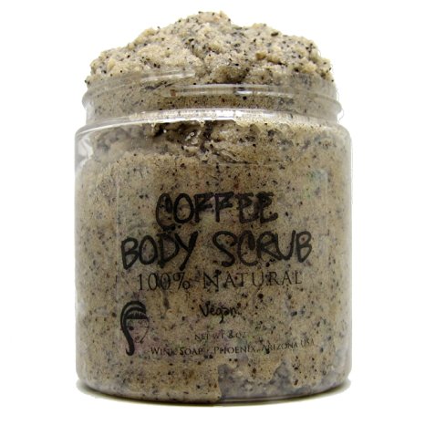 Wink Soap Coffee Body Scrub Vegan, 100% Natural, Essential Oils, Best Coffee Scrub with Arabica Coffee to Help Reduce Cellulite & Exfoliate the Skin, 8 oz