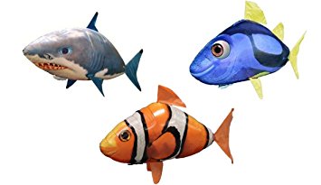 Air Swimmers Remote Control Flying Shark, Regal Tang and Clownfish, Set of 3