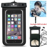 uFashion3C Universal Clear Waterproof Case Bag Pouch Floating with Audio Headphone Jack Armband and Lanyard for Apple iPhone 6 Plus 6 5S 5C 5 4S 4 Samsung Galaxy S6 S6 Edge S5 S4 S3 Note 4  3  2  1 HTC One M9 M8 M7 Max LG G4 G3 G2 Nexus 6 5 4 Sony Xperia Z3 Z2 Z1 Nokia Lumia 520 630 930 BlackBerry Motorola MOTO G X E - Also fits other Smartphone iTouch MP3 player up to 60 Diagonal - IPX8 Certified to 100 Feet Waterproof Function Cheap Cell Phone Waterproof Life Pouch Clear Dry Bag for ID Passport Credit Card Cash Wallet Keys Black
