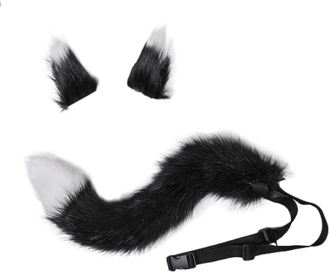 Song Qing Party Cosplay Costume Fox Ears Faux Fur Hair Hoop Headband   Tail Set