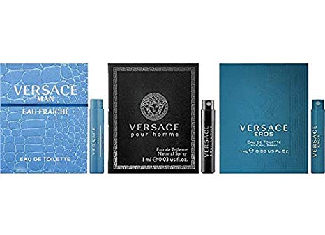VERSACE for Men Fragrance Sample Trio - Pour Homme, Man Eau Fraiche, & Eros