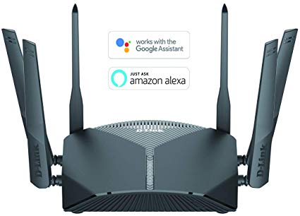 D-Link AC3000 High-Power Wi-Fi Tri-Band Router with Voice Control with Amazon Alexa or Google Assistant, Wi-Fi Mesh, Enhanced Parental Controls (DIR-3040)