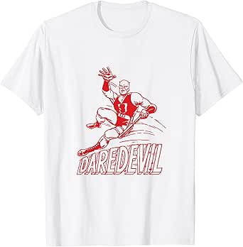 Marvel Comics Retro Classic Daredevil Vintage Suit Outline T-Shirt