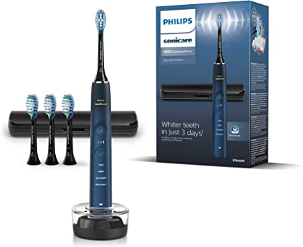 Philips Sonicare DiamondClean 9000 Series Power Electric Toothbrush Special Edition - Sonic Brush, Dark Blue, 4X C3 Premium Plaque Control Brush Head (Model HX9911/89)