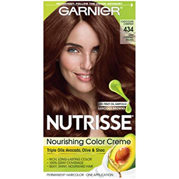 Garnier Nutrisse Nourishing Hair Color Creme, 434 Deep Chestnut Brown (Chocolate Chestnut)  (Packaging May Vary)