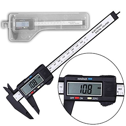 6 Inch Electronic Digital Caliper Inch/Metric/Fractions Conversion 0-6 Inch/150 mm Stainless Steel Body Red/Black Extra Large LCD Screen Auto Off Featured Measuring Tool