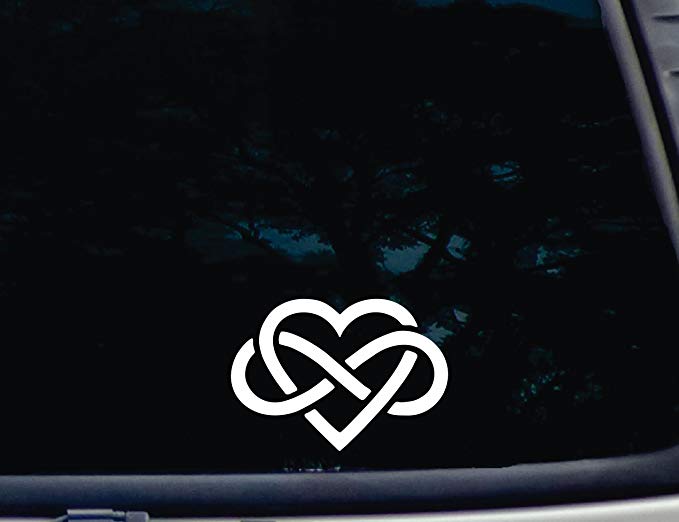 Infinity Heart - 5 1/2" x 3 7/8" die Cut Vinyl Decal for Windows, Cars, Trucks, Tool Boxes, laptops, MacBook - virtually Any Hard, Smooth Surface