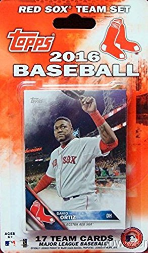 Boston Red Sox 2016 Topps Baseball Factory Sealed EXCLUSIVE Special Limited Edition 17 Card Complete Team Set with Dustin Pedroia, David Ortiz & Many More Stars & Rookies! Shipped in Bubble Mailer!