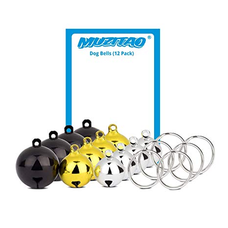 Muzitao Dog Bells (12 Pack) Strongest & Loudest Dog Collar Bells