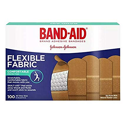 Band-AID Flexible Fabric Adhesive Bandages 3/4 inch X 3 inches 100 ea