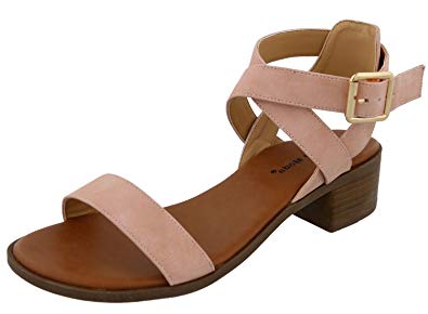 TOP Moda Women's Vision-75 Ankle Strap Open Toe Heeled Sandal