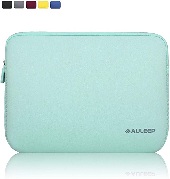 AULEEP 13-14 Inch Laptop Sleeves, Neoprene Notebook Computer Pocket Tablet Carrying Sleeve/Water-Resistant Compatible Laptop Sleeve for Acer/Asus/Dell/Lenovo/HP, Light Green