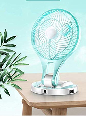 Piesome New Model Powerful Rechargeable Table Fan with 21Smd Led Lights,Table Fans for Home, Table Fans, Table Fans for Home with Stand, Table Fans High Speed (Random Color)