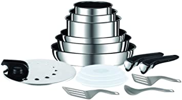 Tefal L94096 Ingenio Préférence Stainless Steel Non-Stick Pan/Pot Starter Set, 15 Pieces