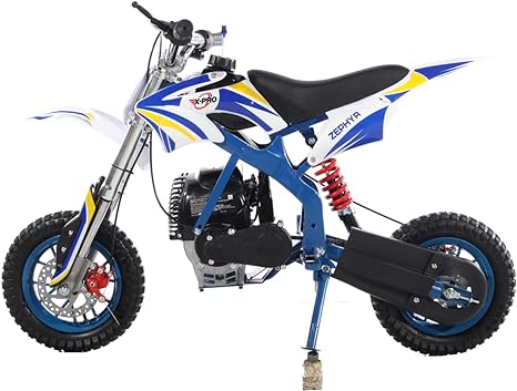 X-PRO 40cc Mini Dirt Bike Pit Bike Dirt Bikes Gas Power Bike Off Road Motorcycle (Blue)