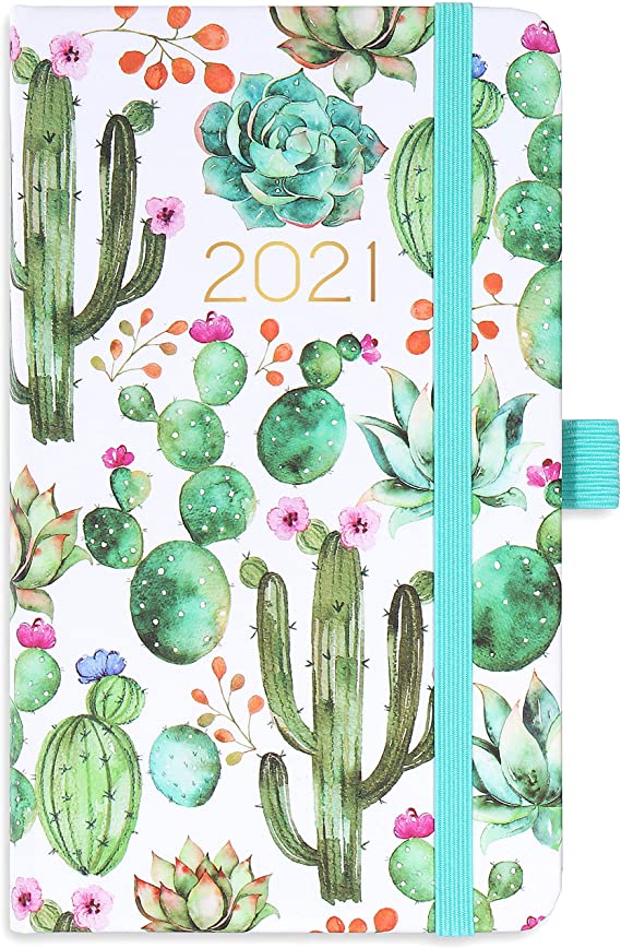 2021 Pocket Planner/Calendar - Weekly & Monthly Pocket Planner, Jan 2021 - Dec 2021, 3.8'' × 6.3'', Agenda Planner with Pen Holder, Elastic Closure, Page Divider and Pocket