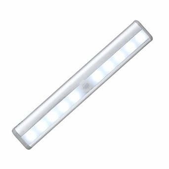 EAAGD 10 LED Silver Motion Sensing Light Bar For Closet Locker Basement (Battery Operated-not included)