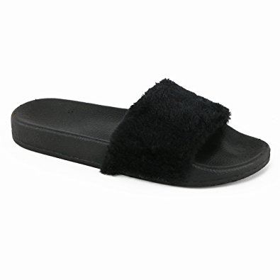 Chatties Women's Fur Slide Sandal