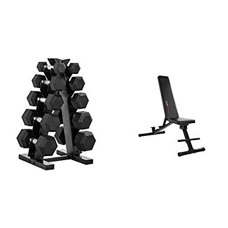 CAP Barbell 150-Pound Dumbbell Set with Rack, Optional Bench, Multiple Options