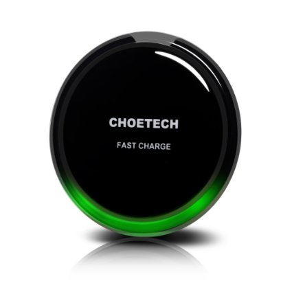 Fast Wireless Charger-CHOE Circle QI Fast Charge Wireless Charger Charging Pad (with Smart Lighting Sensor)for Samsung Galaxy S7, S7 Edge, Note 5, S6 Edge  and All Qi-Enabled Devices