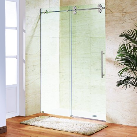 VIGO Elan 56 to 60-in. Frameless Sliding Shower Door  with .375-in. Clear Glass and Chrome Hardware