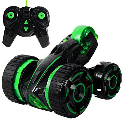 SGILE Rechargeable RC Stunt Car Racing RC Car 5 Wheels 2WD Double Side 360 Degree Spins Rolling Radio Control with LED Light Racing Vehicle