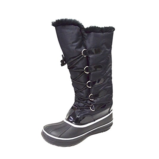 Happy Bull Women's Tall Winter Snow Boot Waterproof Water Resistant Fleece Lined Warm Rain Boot (A-Marley-06)