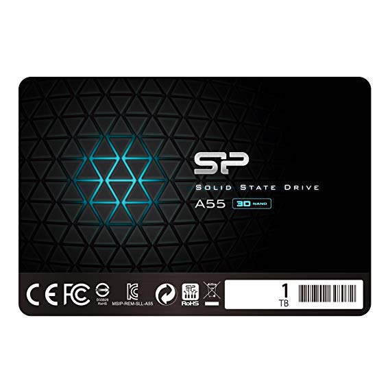 Silicon Power 1TB-SSD 3D NAND A55 SLC Cache Performance Boost SATA III 2.5" 7mm (0.28") Internal Solid State Drive