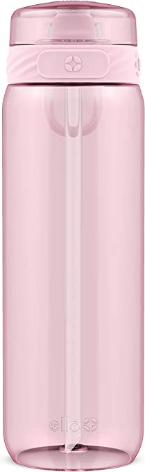 Ello Cooper BPA-Free Tritan Plastic Water Bottle with Silicone Straw, 28 oz (Pink Cashmere)