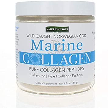 Nature's Answer Marine Collagen Liquid | Wild Caught Norweigen Cod | Pure Collagen Peptides with Hyaluronic Acid & Biotin | Supports Healthy Hair, Skin, Nails, Bones & Joints | Gluten-Free 4.8oz