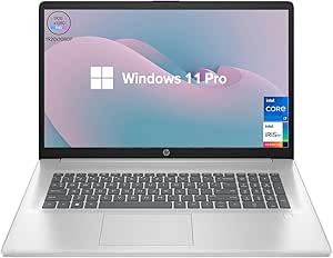 HP 17t Performance Business Laptop, 17.3" FHD, Intel Core i7-1355U, 32GB RAM, 1TB SSD, Fingerprint Reader, HDMI, SuperSpeed USB, Wi-Fi 6, Backlit Keyboard, Windows 11 Pro, Silver