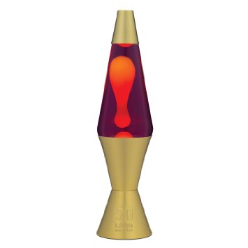 Lava Lite 4250 17-Inch 50th Anniversary Lava Lamp, Yellow Wax/Purple Liquid/Gold Base