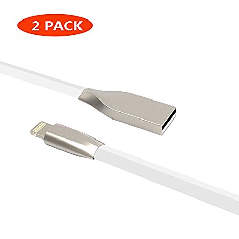 Lightning Cable,Lightning Charging cable,Zinx 2-Pack Hi-Speed Cable,Premium TPE Jacket Lighting Cable For iPhone 6s,iPhone 7,iPhone 7 Plus and other Apple Devices.( lightning 2 white)