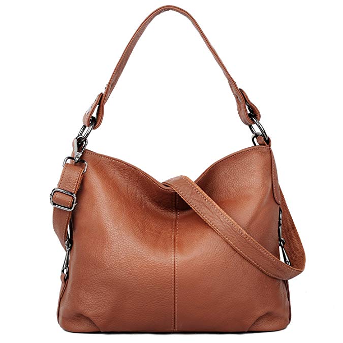 YALUXE Genuine Leather Shoulder Bag Stylish Womens Tote Travel Top-Handle