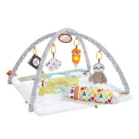 Fisher-Price Perfect Sense Deluxe Gym, Plush Infant Play Mat with Toys