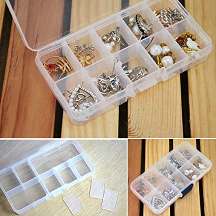 ACE 10 Slot Jewelry Rings Adjustable Tool Box Case Craft Organizer Storage Beads