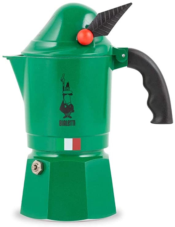 Bialetti Moka Express Alpina Caffettiera in Alluminio, Verde, 3 Tazze