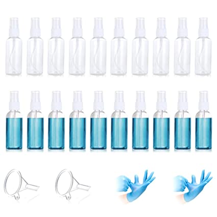 20 Packs 3.4oz Plastic Clear Spray Bottles, 100ml Refillable Fine Mist Mini Travel Spray Bottle Cosmetic Empty Small Spray Bottle Liquid Containers for Essential Oils, Perfumes (20 Packs)