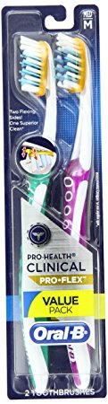 Oral-B Pro-Health Clinical Pro-Flex Medium Toothbrush, 2 Count