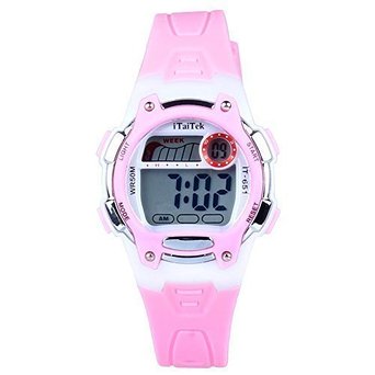 Hiwatch TM Waterproof 30M Cold-Light Easy Reader Time Teacher Lcd Digital Sports watch for Children Girls Boys