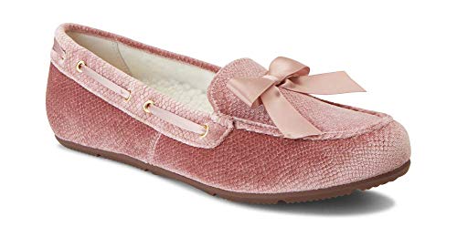 Vionic Women's Haven Alice Holiday Slipper - Ladies Moccasin Concealed Orthotic Arch Support