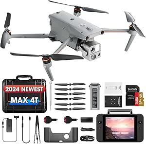 Autel Robotics EVO MAX 4T Drone, Support Remote ID,1.28'' CMOS 50MP Wide Camera, 640x512 Thermal Camera, L-aser Rangefinder, 48MP Zoom Camera, No Blind Spots, A-Mesh 1.0 Networking, Triple A-nti J-amming, Hot-Swappable