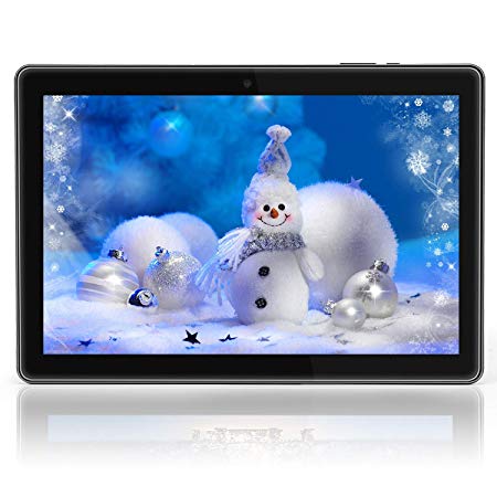 YELLYOUTH 10 inch Android Tablet 9.0 Pie Quad Core 4GB RAM 64GB ROM Storage 10.1 IPS HD Curved Glass Touch Screen with WiFi Bluetooth GPS and Cameras Black