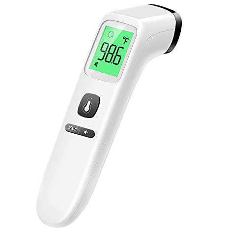 Non-Contact Thermometer for Adults and Kids, Digital Forehead Thermometer with Fever Alarm, Silent Mode and 35-Set Memory, Forehead/Object 2 in 1 Mode, FSA/HSA Eligible Thermometer (Multicolored)